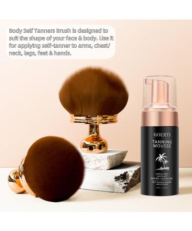 Self Tanner Brush - XL Kabuki Brush for Flawless Body & Face Tanning | Blend & Blur Makeup Tool in Rose Gold - Buy Online on GoSupps.com