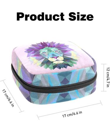 Womens Bonds Storage Pockets Stillpad Holder | Bunte Polygonal Lion Head Portable Period Kit | Stylish Feminine Product Bag for Girls - Buy Online on GoSupps.com