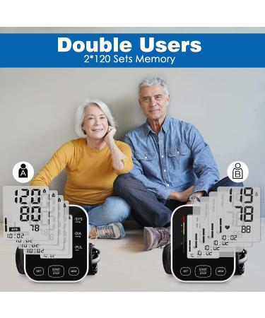 Daosvo Automatic Digital Blood Pressure Monitor with Adjustable Cuff - 240 Memory Sets, Large LCD Display (Black) - Buy Online on GoSupps.com