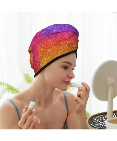 Hair Towel Wrap - Quick Drying Hair Turban with Button | Holiday Shiny Edition - Buy Online on GoSupps.com