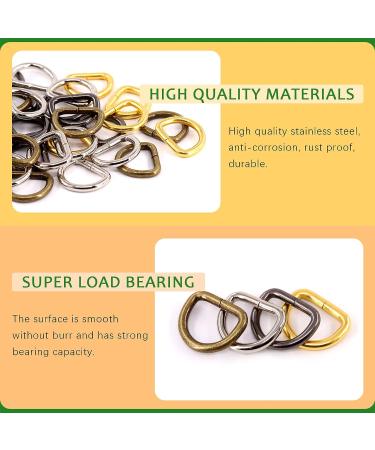 Rustark 120 Pcs Assorted 1/2 Inch Strong Metal Webbing Set 4 Colors Multi-Purpose Keychains D Ring  Handbag Strap Loop Clasp Hook D Buckles Semi-Circular D-Rings for DIY Accessories (13mm) - Buy Online on GoSupps.com