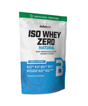Iso Whey Zero Natural Protein Powder | 80% Protein | Natural Flavor | Gluten Free | Lactose Free | No Additives | No Dyes | 1000 g | Coconut Coconut 1 kg