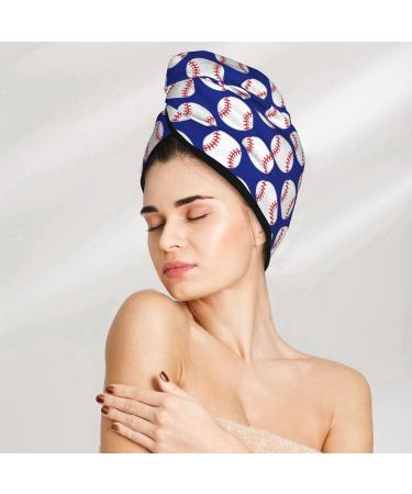 Buy Baseball Pattern Microfiber Hair Towel - Soft Super Absorbent & Quick Dry Hair Wrap for Women - Ideal for Long Curly & Thick Hair - Buy Online on GoSupps.com