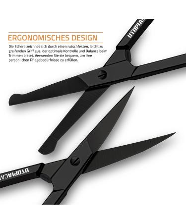 Utopia Care Professional Stainless Steel Beauty Scissors Set - Hairdressing Eyebrows Nasal Hair Ear Screens & Nail Scissors - Safe Black Skin Scissors for All Your Grooming Needs - Buy Online on GoSupps.com