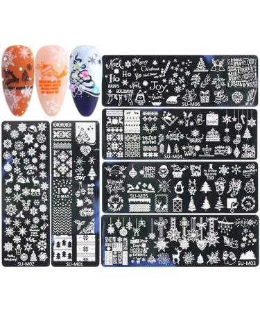 Danlai Christmas Nail Stamping Plates Kit - 6 Snowflake & Tree Designs for Manicure Art | Perfect for Women & Girls - Buy Online on GoSupps.com