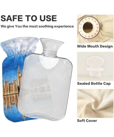 Naanle Watercolor Hot Water Bottle 2L with Cover - Large Transparent Heater for Bed Hand & Foot Pain Relief | Heat & Cold Therapy - Buy Online on GoSupps.com