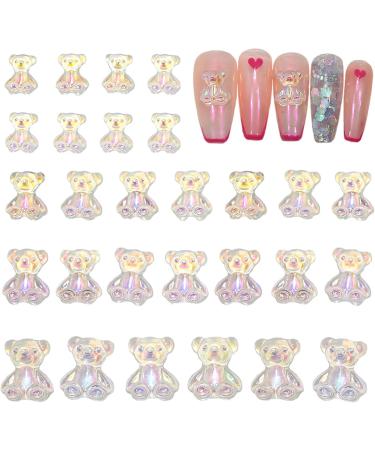 20Pcs Bear Arts Decorations Bear Resin Crystal Rhinestones Colorful Charm Accessories H18022 - Buy Online on GoSupps.com