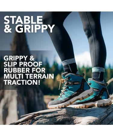 Foxelli Women's Waterproof Suede Hiking Boots - Breathable & Lightweight - Size 8.5 Teal - Buy Online on GoSupps.com