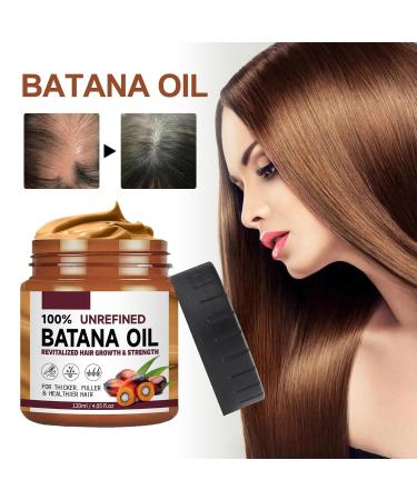 Natural Raw Batana Oil for Hair Growth | 100% Unrefined Prevents Hair Loss Increases Shine | Sourced from Honduras | 4 Oz - Ideal for Men & Women - Buy Online on GoSupps.com