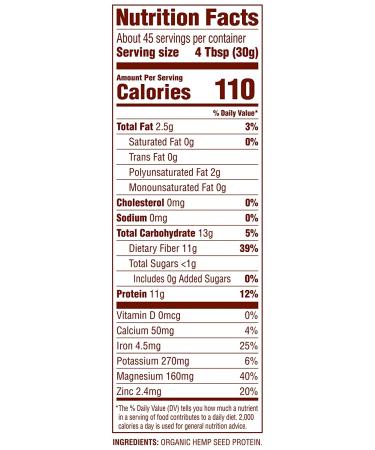 Nutiva Organic Hemp Protein Hi-Fiber - 3 lbs (1.36 kg) | Vegan, Non-GMO Superfood - Buy Online on GoSupps.com
