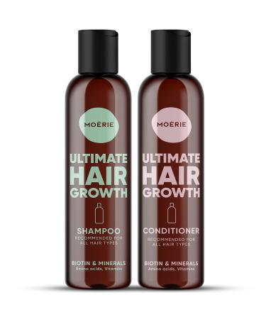 Moerie Volumizing Shampoo and Conditioner for Hair Loss - Hair Thickening Treatment with Ingredients of Natural Origin - Over 100 Active Ingredients for Thick  Long  Luscious Hair  2 X 8.45 Fl Oz