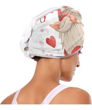 Valentine Love Dwarf Hair Towel 2 Pack | Super Absorbent Quick Dry Hair Turbans for Women & Girls - Buy Online on GoSupps.com