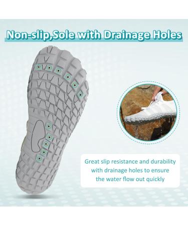 Ziitop Unisex Water Shoes for Men & Women - Quick-Dry Barefoot Beach Pool & Hiking Footwear (EU Sizes 36-46) - Light & Soft Surf Shoes in White Gray - Buy Online on GoSupps.com