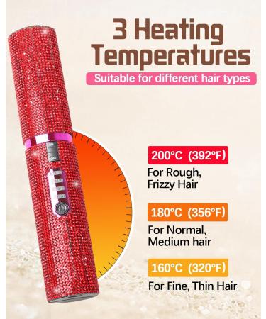 Buy Cordless Hair Straightener - Mini Flat Iron with 4800mAh Battery Fast Heating & Anti-Burn Perfect for Travel - Ideal for Girls & Women - Buy Online on GoSupps.com