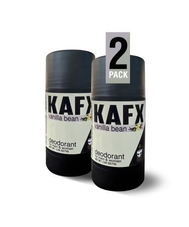 Natural Deodorant for Women and Men - Vanilla Bean Odor-Fighting Coffee Oil Organic Baking Soda-Free Aluminum-Free Paraben-Free Dye-Free 2 Pack 2.65 oz/75 g