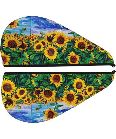 Hair Towel Wrap for Quick Drying - Sunflower Button Towel Turban | Soft & Absorbent - Buy Online on GoSupps.com