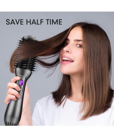 Buy Professional Hair Dryer Brush & Volumizer | One-Step Hot Air Brush for Straightening Curling & Drying - Negative Ion Technology - Grey - Buy Online on GoSupps.com