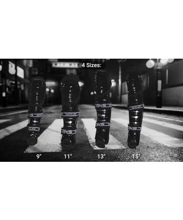 MyLEC MK5 Street/Dek Shin Pad - Lightweight & Durable Ice Hockey Shin Guards with 360 Velcro Straps Hard Front Shells & Breathable Material - Foam Rubber 15 Black - Buy Online on GoSupps.com