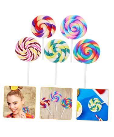 Alipis 15 Pcs Models Toy Lollipop Clay Candy Large Simulation Lollipop Jewelry Baby Child Stationery Box
