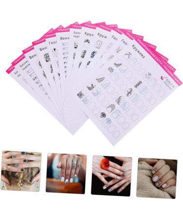 Healeved 12 Sheets Coloring Exercise Book Nail Drawing Nail Art Stamping Plates Nail Art Training Practice Nail Cards Nail Art Practice Line Clipper Grippers Paper Seal Manicure White - Buy Online on GoSupps.com