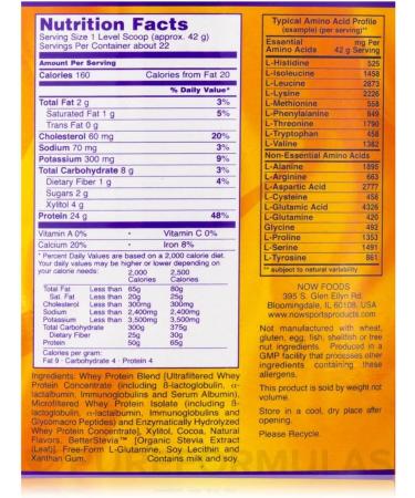 NOW Sports Whey Protein Powder - Dutch Chocolate Flavor - 2 lbs | High Quality Protein Supplement for Muscle Building & Recovery - International Shipping Available - Buy Online on GoSupps.com