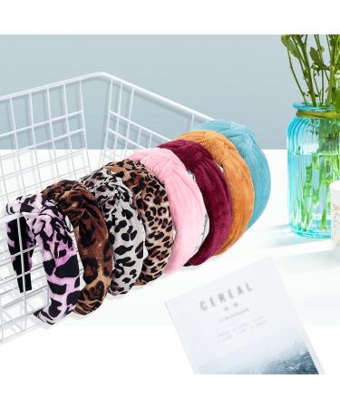 Deviegath 12 Pack Knotted Headbands for Women - Leopard Print & Solid Color Fashion Turban Hair Hoops - Buy Online on GoSupps.com