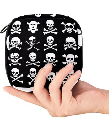 Guantierendiy Sanitary Napkin Storage Bag Portable Period Bag for Women Teen Girls Skull Print Pattern Menstrual Cup Pouch Nursing Pad Holder (Multicolor) Color 7 - Buy Online on GoSupps.com