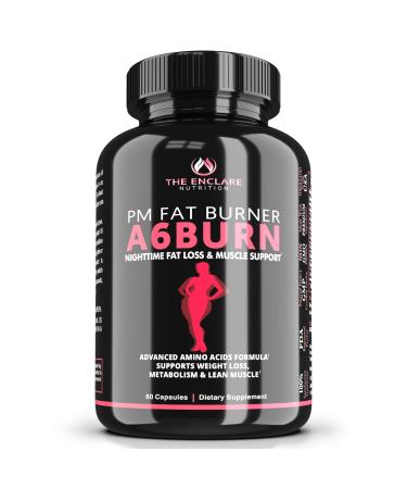 A6BURN Night Time Fat Burner Sleep Aid. Weight Loss for Women And Men, Metabolism Booster, Appetite Suppressant for Weight Loss, Diet Pills. Post Workout Muscle Recovery Amino Acids And Immune Support 1