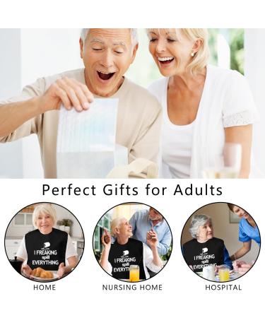 Washable Reusable Adult Bib with Crumb Catcher - Funny Clothing Protector for Elderly Men and Women - Buy Online on GoSupps.com