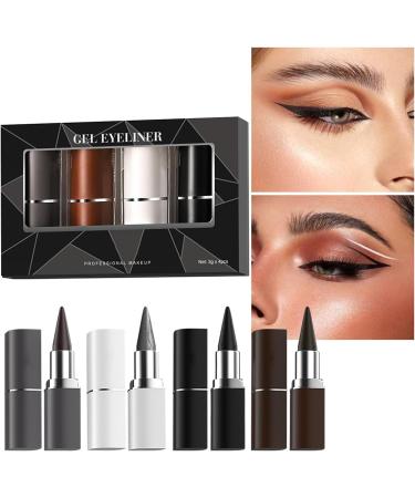 Matte Eye Liner Pencil Waterproof Eye Liner Pencil Long Lasting Matte Eye Liner 4 Colors Portable Girls Cosmetics Easy to Apply Makeup for Daily Life Wedding Pro - Buy Online on GoSupps.com