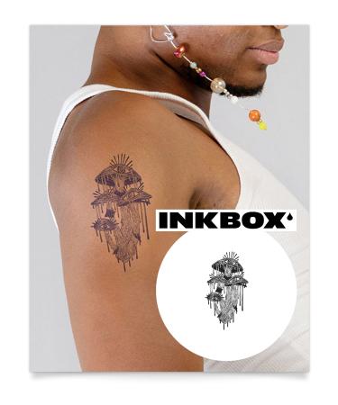 Inkbox Temporary Tattoos  Semi-Permanent Tattoo  One Premium Easy Long Lasting  Water-Resistant Temp Tattoo with For Now Ink - Lasts 1-2 Weeks  Magic Mushroom  6 x 3 in