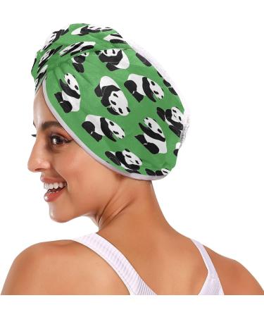 Greenland Panda Dry Hair Cap & Button Headband Set - 2 Piece Quick Drying Towel Super Absorbent & Soft - Buy Online on GoSupps.com