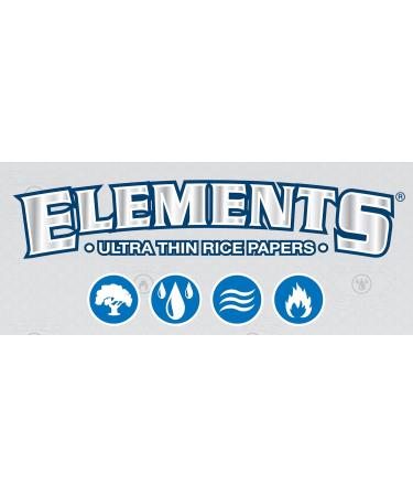 Elements King Size Regular (NOT Slim) Ultra Thin rice rolling paper - 5 booklets - Buy Online on GoSupps.com