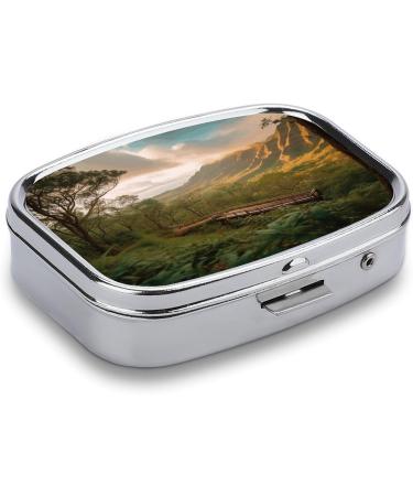 Buy Wilderness Park Print Pill Box | 2 Compartment Portable Pill Organizer | Decorative Metal Medicine Case for Travel - Buy Online on GoSupps.com