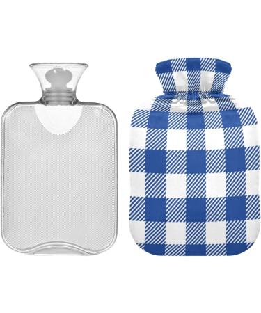 Blue Buffalo Plaid Karo Hot Water Bottle | 1L Heat Pack for Pain Relief | Ideal for Women Girls & Children - Buy Online on GoSupps.com