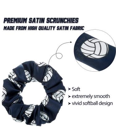 12-Piece Volleyball Sport Hair Scrunchies - Silk Satin Elastic Hair Ties for Players - Multicolor Volleyball Team Gifts - Buy Online on GoSupps.com