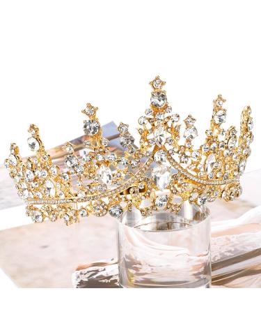 Tobatoba Gold Crown for Women - Crystal Tiara for Birthday, Wedding, Prom, Quinceanera & Halloween Cosplay - Buy Online on GoSupps.com