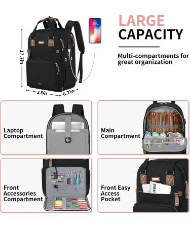 Black Crochet Bag with USB Charging Port - Large Yarn Storage Tote for Knitting & Crochet Projects - Fits 15.6 inch Laptop - Buy Online on GoSupps.com