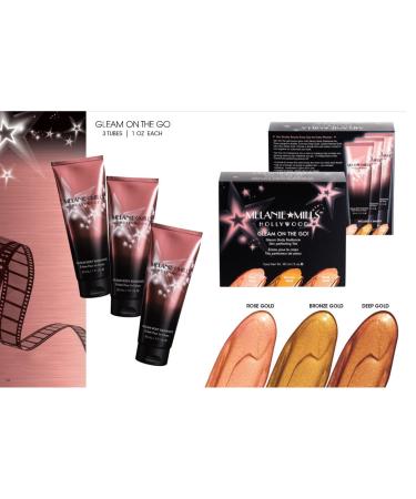 Melanie Mills Hollywood Mini Moisturizing Body Makeup Gleam on the Go Kit - Rose Gold, Bronze Gold, Deep Gold - 1 fl.oz. each - Buy Online on GoSupps.com