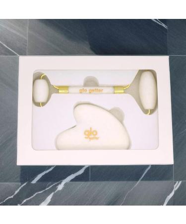 Anti-Aging Jade Roller & Gua Sha Gift Set | Facial Massager for Wrinkle Reduction - Shop Now - Buy Online on GoSupps.com