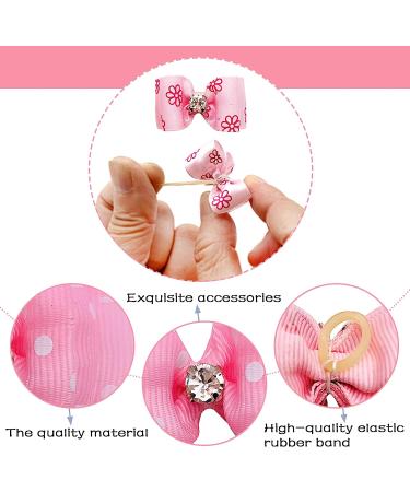 Pet Show Pack of 20 Mixed Styles Topknot Hair Bows for Cats & Dogs - Pink Grooming Accessories - Buy Online on GoSupps.com