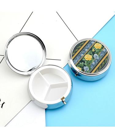 Travel Pill Box Organizer - 3 Compartment Portable Medicine Case with Vertical Stripe Pattern - Perfect for Purse & Pocket - Buy Online on GoSupps.com