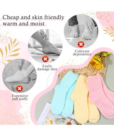 Buy 3 Pairs Aloe Moisturizing Spa Socks - Fuzzy Non-Slip Foot Care for Dry Feet & Cracked Heels | Perfect for Overnight Repair - Buy Online on GoSupps.com
