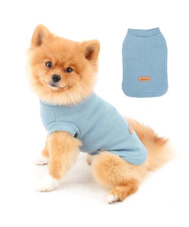 Paidful dog shirts for small medium-sized dogs cats young girls single-color soft cotton vest T-shirts summer sleeveless breathable tea puppy chihuahua yorkie clothing pet blue XL XL: back length: 35cm/13.5 " bust: 47cm/18.5" Blue