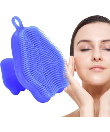 Silicone Face Scrubber - Handheld Facial Scrubber Exfoliateing Face Wash Brush | Facial Cleansing Brush Face Wash Brush Face Exfoliator Brush Silicone Face Scrub for Sensitive Skin Qmisify Blue - Buy Online on GoSupps.com