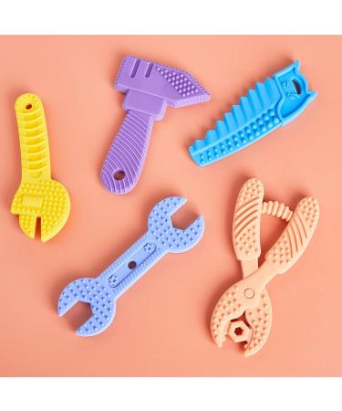 Silicone Teething Toys for Babies 0-12 Months - Set of 5 | Molar Chew & Soothe Gums | Infant Teether Toys - Buy Online on GoSupps.com