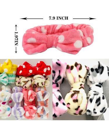Tergy Facial Spa Headband - Coral Fleece Bow Hair Band for Women & Girls (20PCS) - Buy Online on GoSupps.com