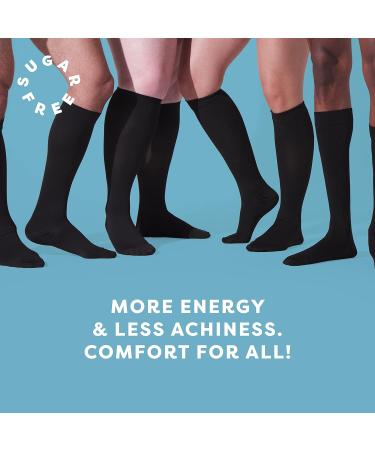 Super Stretch Men's Big & Tall Compression Socks 15-20 mmHg Easy On/Off 1 Pair (13-16 Black) International Shipping Available - Buy Online on GoSupps.com