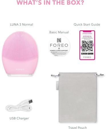 FOREO LUNA 3 Facial Cleansing Brush - Normal skin - Anti Aging Face Massager - Enhances Absorption of Facial Skin Care Products - For Clean & Healthy Face Care - Simple & Easy - Waterproof Normal Skin 310 g (Pack of 1) - Buy Online on GoSupps.com