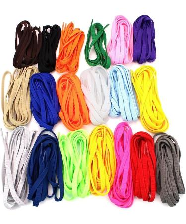 Flat Shoelaces 5/16 Wide - Solid Black Color - 45 (114 cm) Length - Athletic Sneakers, Boots & Shoes - Buy Online on GoSupps.com
